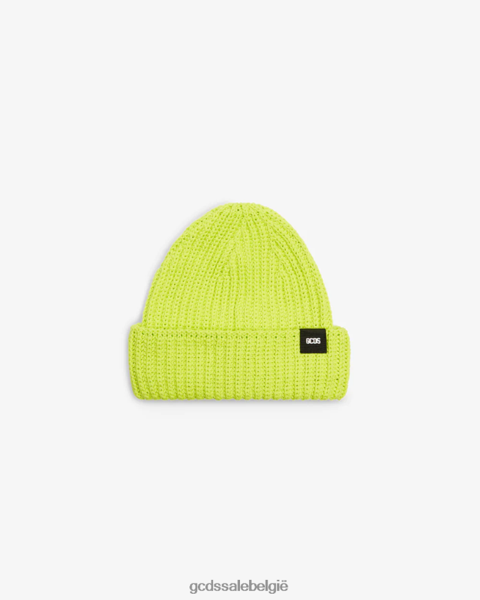 Gele katoenen muts Heren GCDS limoen accessoire 4600VF237