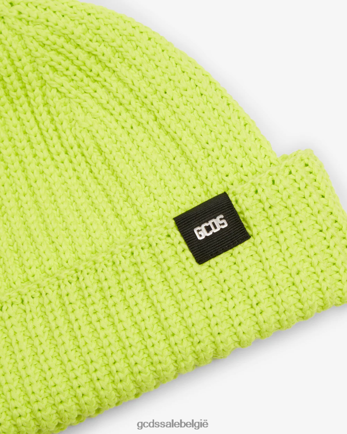 Gele katoenen muts Heren GCDS limoen accessoire 4600VF237
