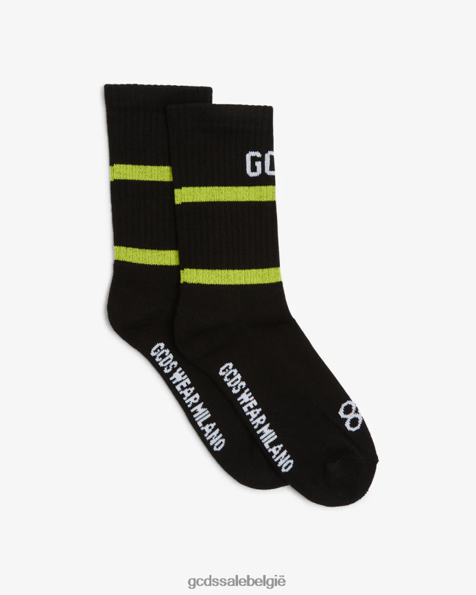 lage sokken met logoband Heren GCDS limoen accessoire 4600VF206