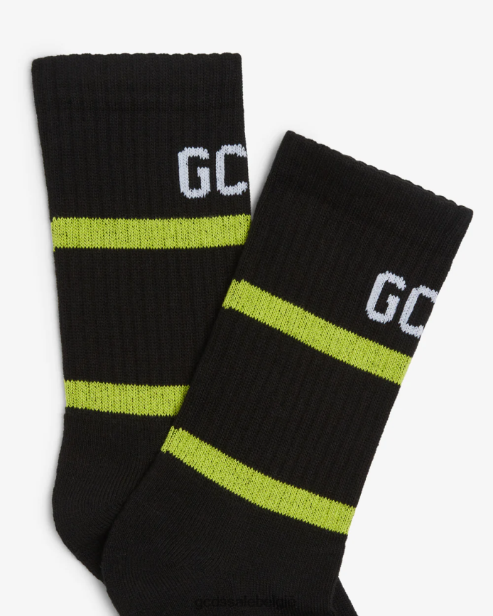 lage sokken met logoband Heren GCDS limoen accessoire 4600VF206