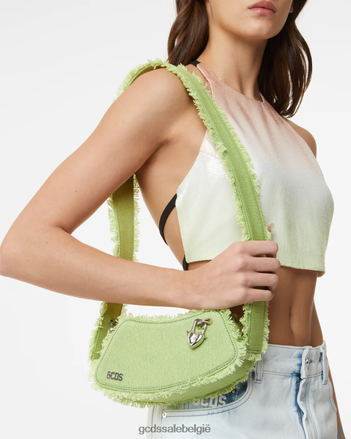 Comma denim kleine crossbodytas Heren GCDS limoen accessoire 4600VF251