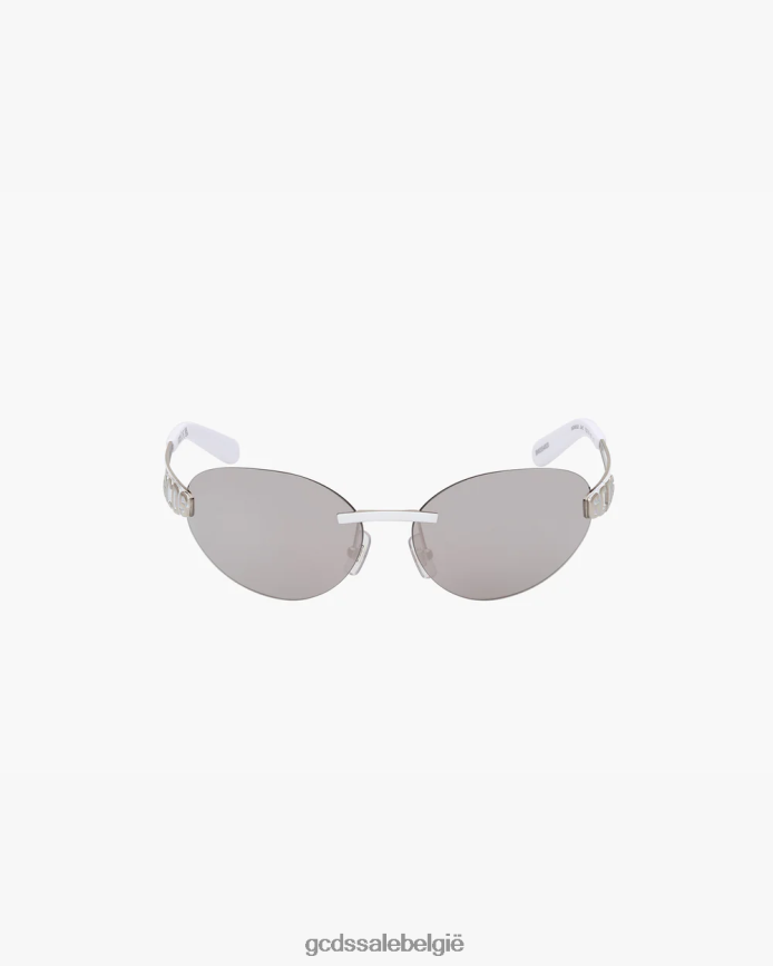 gd0032 ovale zonnebril Heren GCDS zilveren spiegel accessoire 4600VF274
