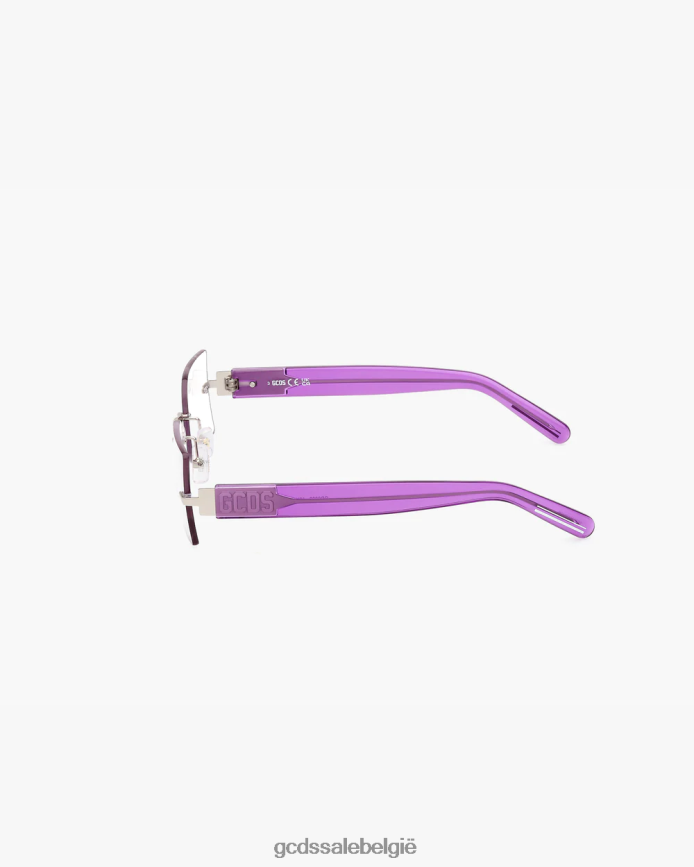gd0033 rechthoekige bril Heren GCDS transparant/violet accessoire 4600VF271