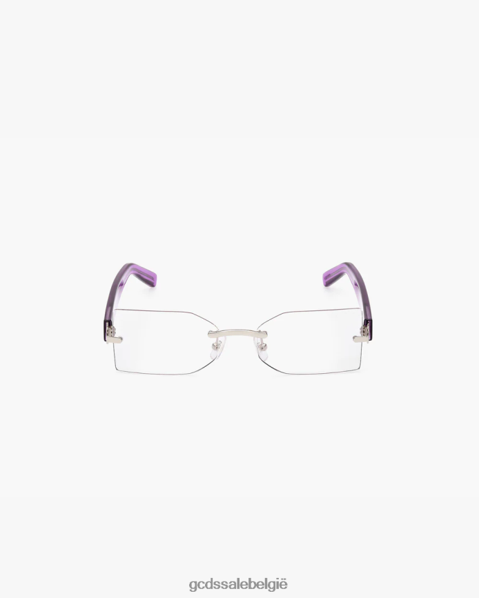 gd0033 rechthoekige bril Heren GCDS transparant/violet accessoire 4600VF271