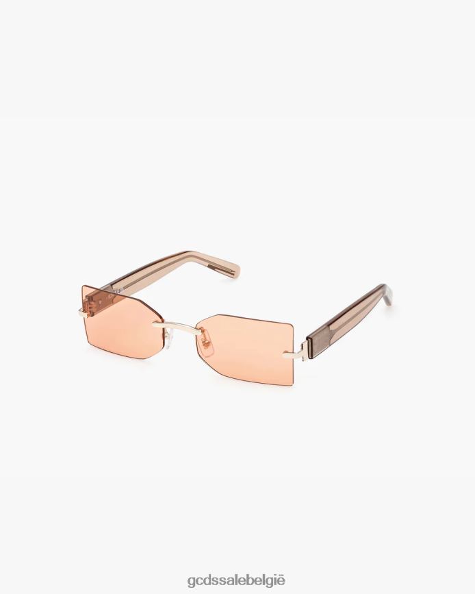 gd0033 rechthoekige zonnebril Heren GCDS oranje/transparant beige accessoire 4600VF269