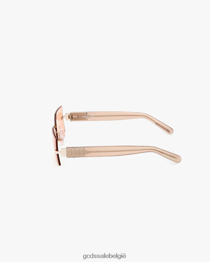 gd0033 rechthoekige zonnebril Heren GCDS oranje/transparant beige accessoire 4600VF269