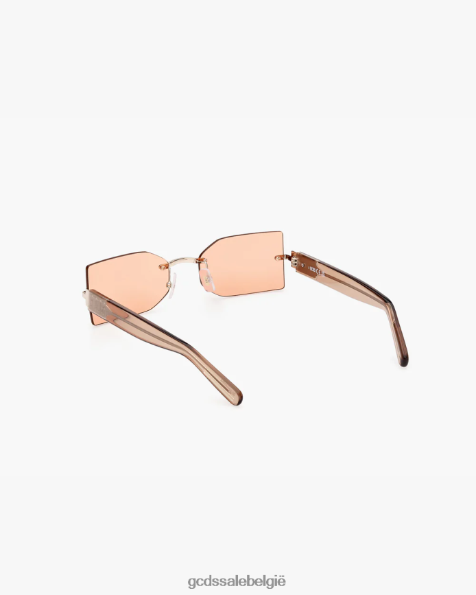 gd0033 rechthoekige zonnebril Heren GCDS oranje/transparant beige accessoire 4600VF269