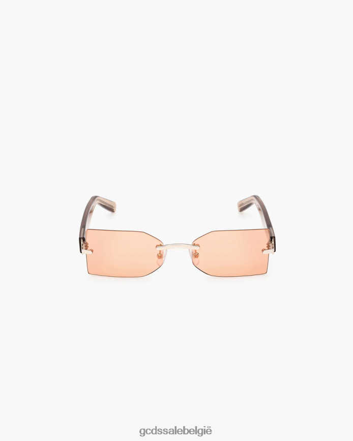 gd0033 rechthoekige zonnebril Heren GCDS oranje/transparant beige accessoire 4600VF269