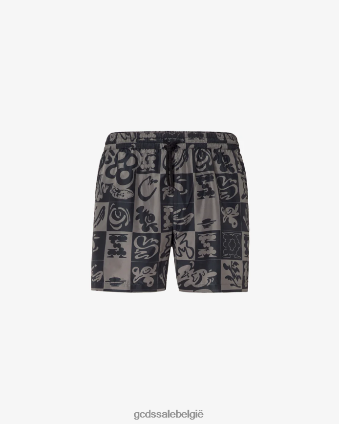 Zwemshort met checkboardprint Heren GCDS zwart kleding 4600VF149