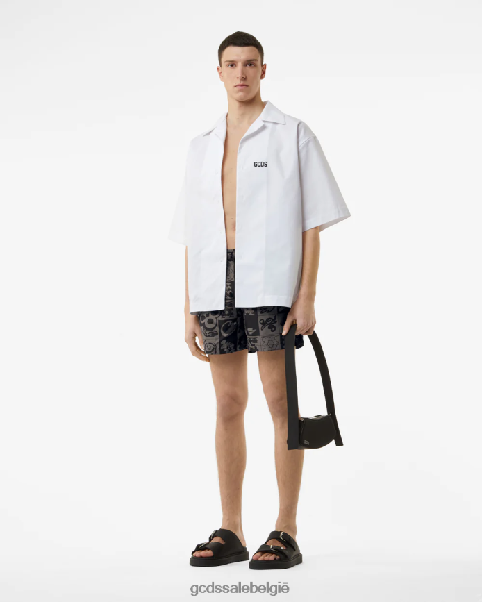 Zwemshort met checkboardprint Heren GCDS zwart kleding 4600VF149