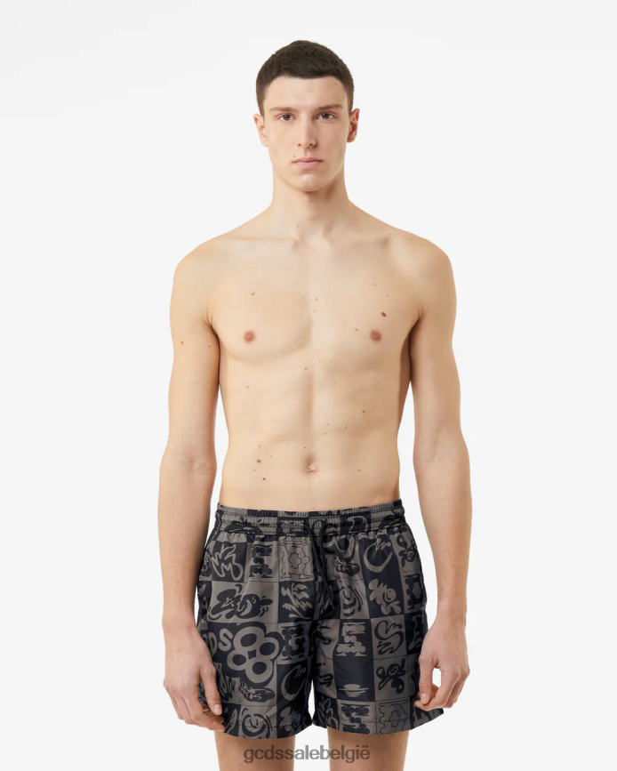 Zwemshort met checkboardprint Heren GCDS zwart kleding 4600VF149