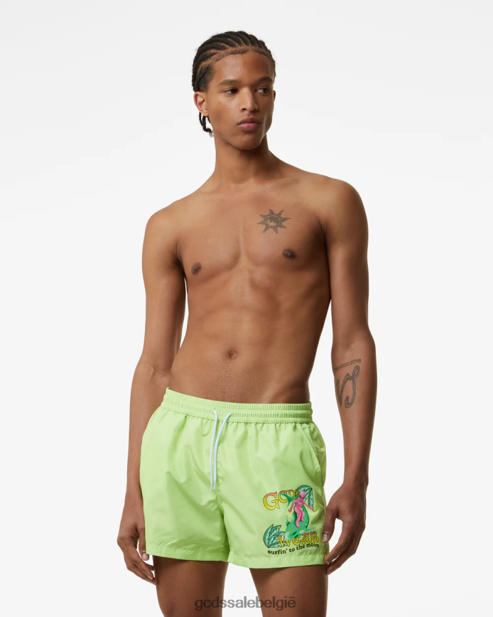surfwirdo zwemshort Heren GCDS limoen kleding 4600VF157