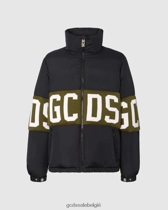 Gewatteerd jack met logoband Heren GCDS militair groen kleding 4600VF13