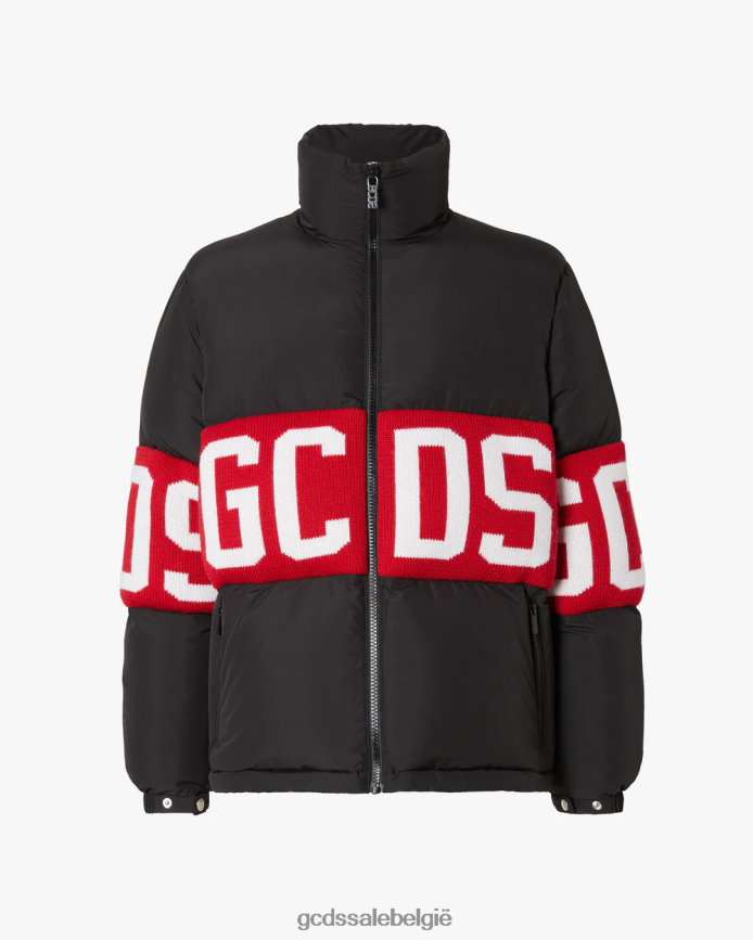 Gewatteerd jack met logoband Heren GCDS zwart kleding 4600VF12