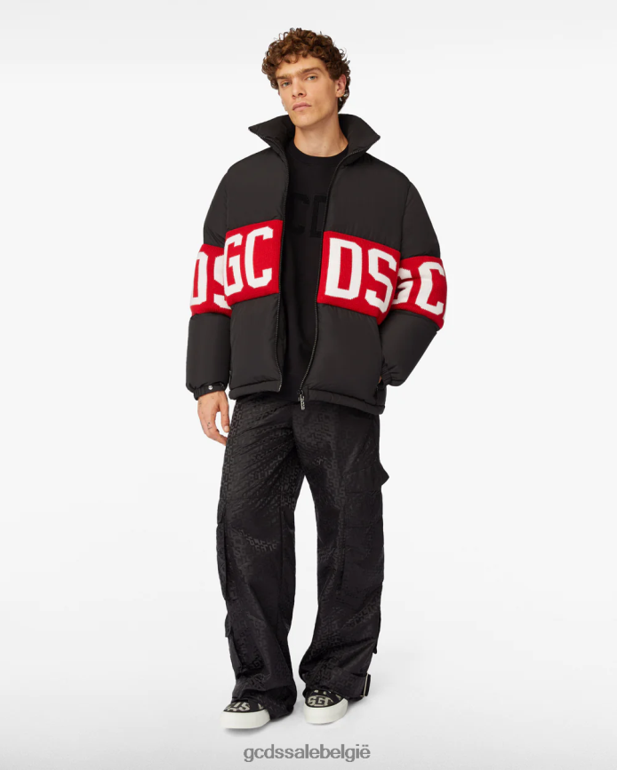Gewatteerd jack met logoband Heren GCDS zwart kleding 4600VF12