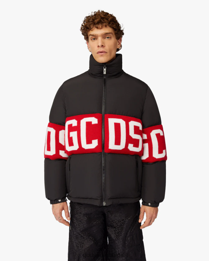 Gewatteerd jack met logoband Heren GCDS zwart kleding 4600VF12