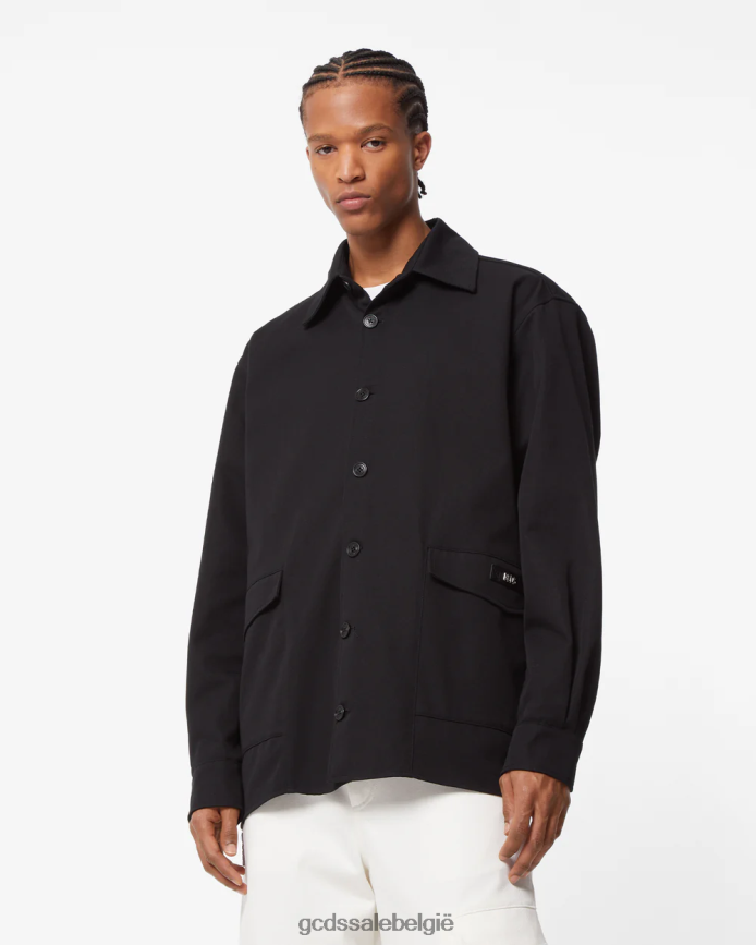 katoenen canvas overshirt Heren GCDS zwart kleding 4600VF4