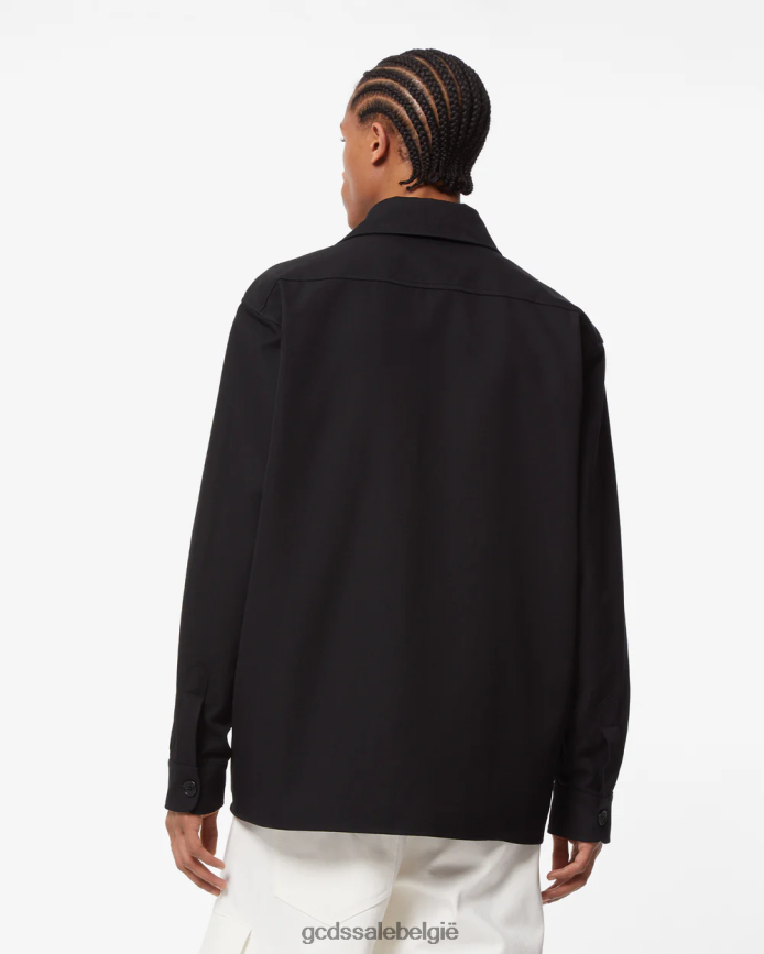 katoenen canvas overshirt Heren GCDS zwart kleding 4600VF4