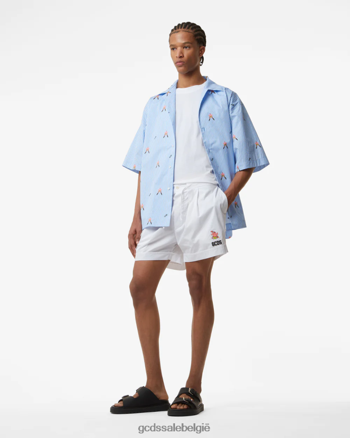 Patrick basisshort Heren GCDS wit kleding 4600VF121