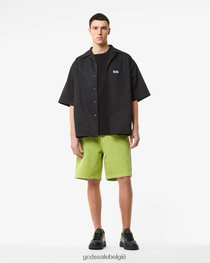 emmer gebleekte bermuda Heren GCDS limoen kleding 4600VF135