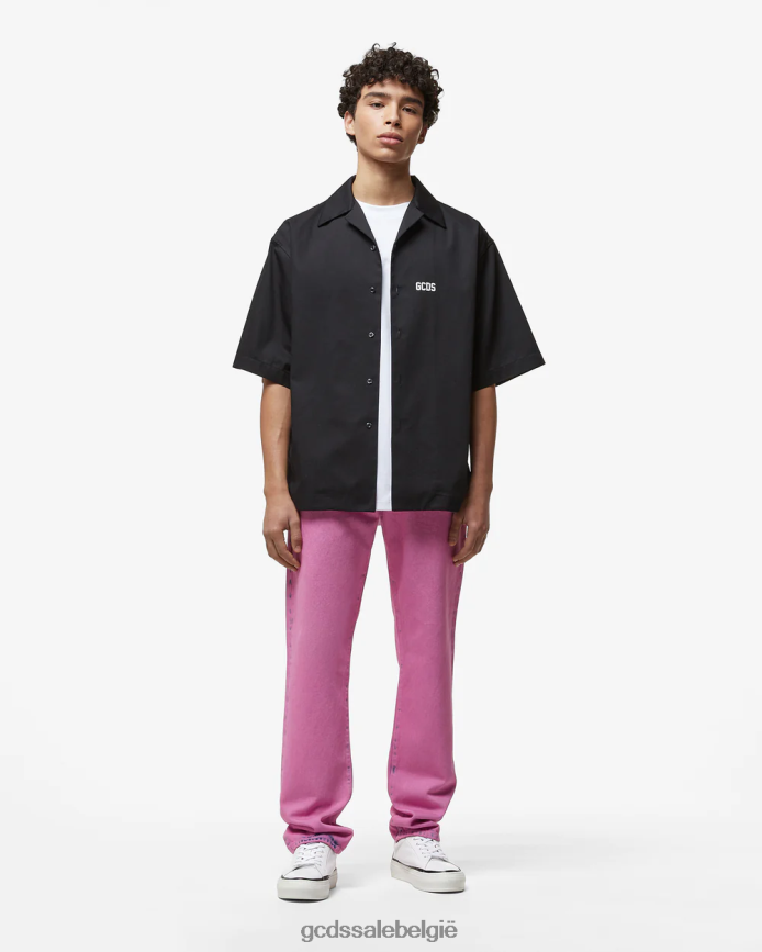 gebleekte denim met rechte pasvorm Heren GCDS fuchsia kleding 4600VF119
