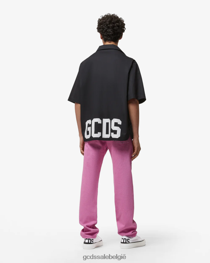 gebleekte denim met rechte pasvorm Heren GCDS fuchsia kleding 4600VF119