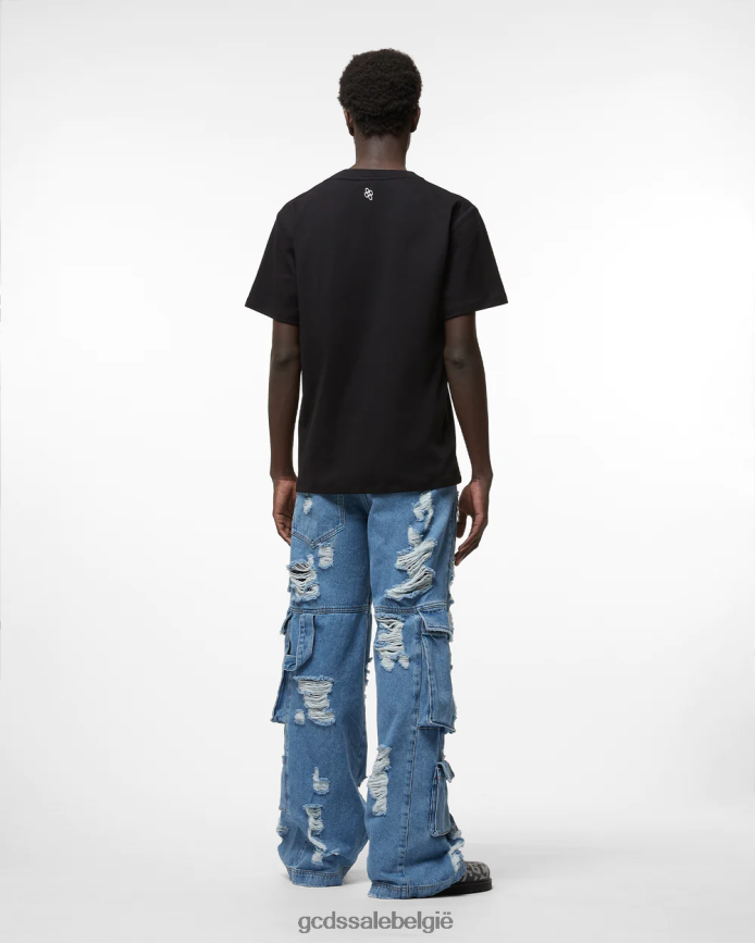 gescheurde ultracargo denim broek Heren GCDS nieuw lichtblauw kleding 4600VF112
