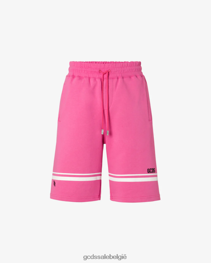 lage bermuda met logoband Heren GCDS fuchsia kleding 4600VF141