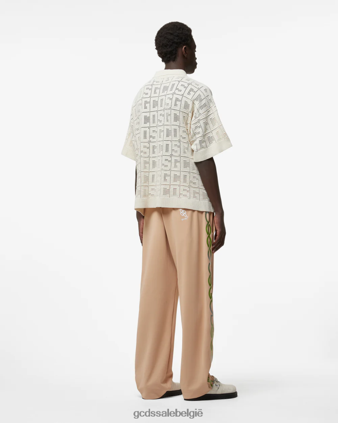 trainingsbroek met reflecterend printlogo Heren GCDS beige kleding 4600VF129
