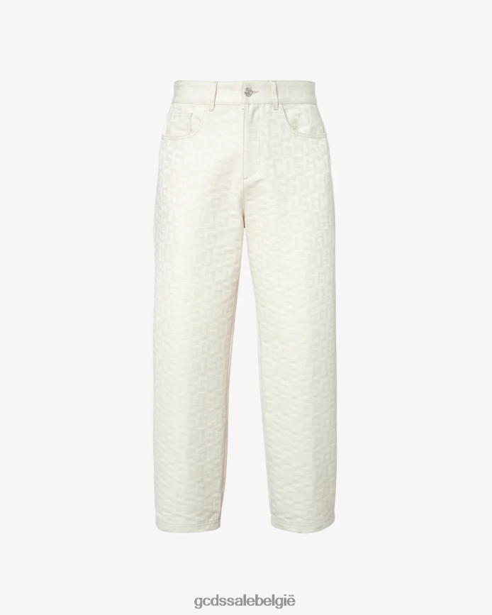 ultrabrede broek met monogram Heren GCDS gebroken wit kleding 4600VF123