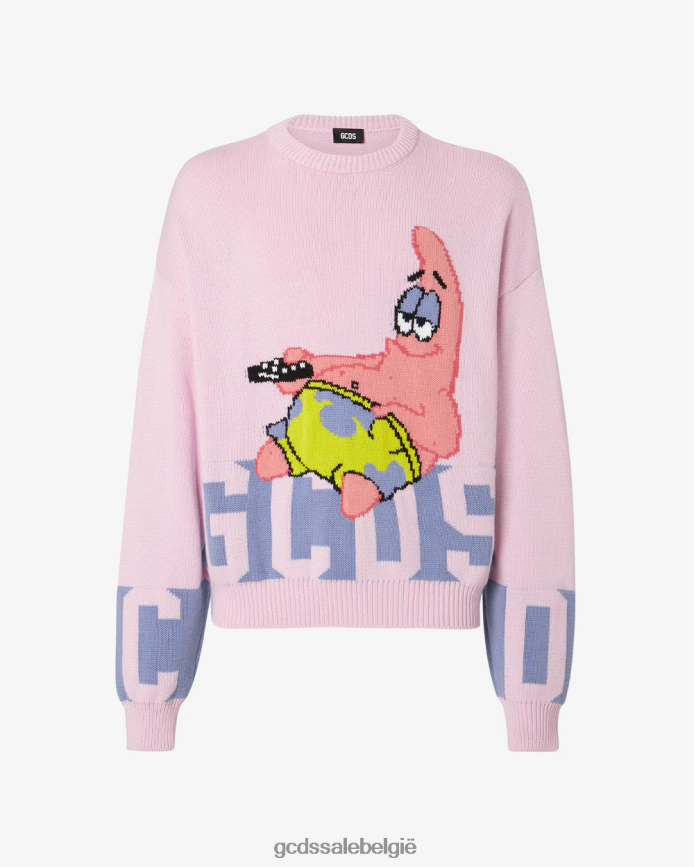 Patrick Star trui met laag bandlogo Heren GCDS roze kleding 4600VF36