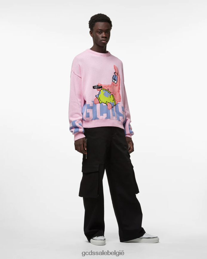 Patrick Star trui met laag bandlogo Heren GCDS roze kleding 4600VF36
