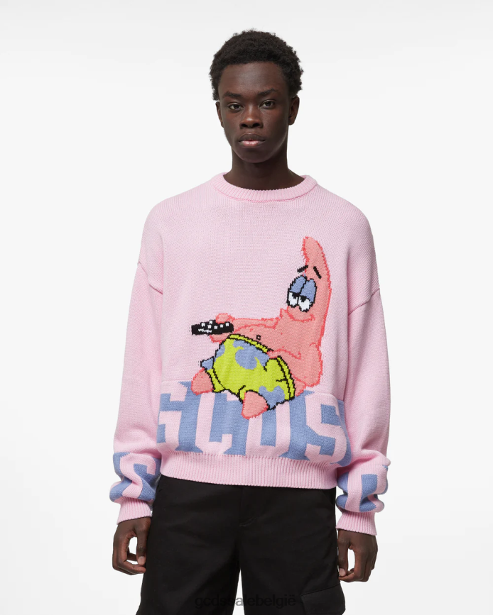 Patrick Star trui met laag bandlogo Heren GCDS roze kleding 4600VF36