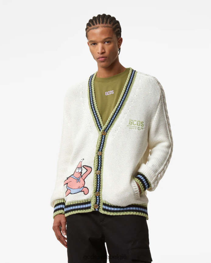 Spongebob italico gebreid vest Heren GCDS gebroken wit kleding 4600VF37