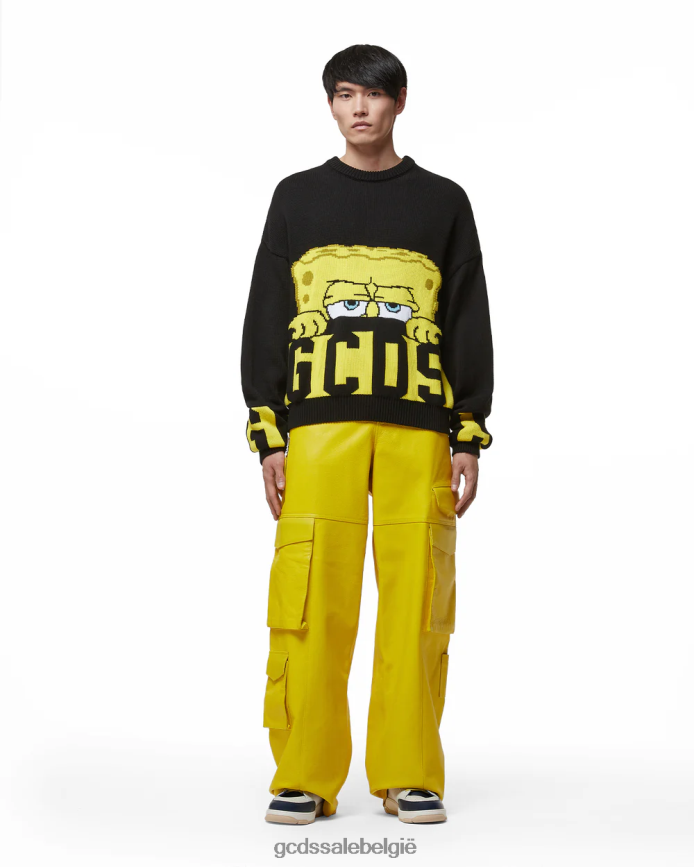 Spongebob trui met laag bandlogo Heren GCDS zwart kleding 4600VF39