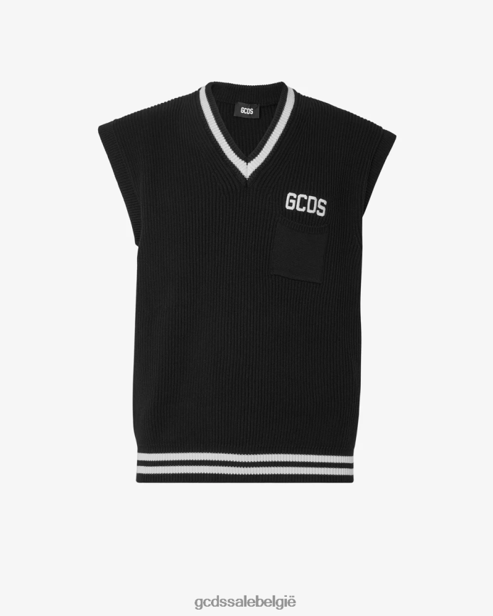 gilet met lage band Heren GCDS zwart kleding 4600VF22