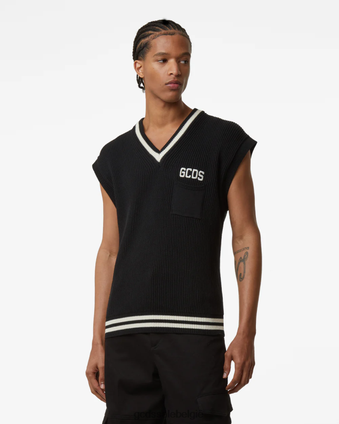gilet met lage band Heren GCDS zwart kleding 4600VF22