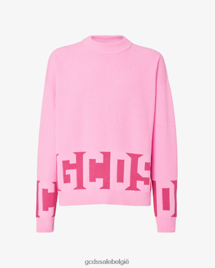 katoenen trui met lage band Heren GCDS fuchsia kleding 4600VF35
