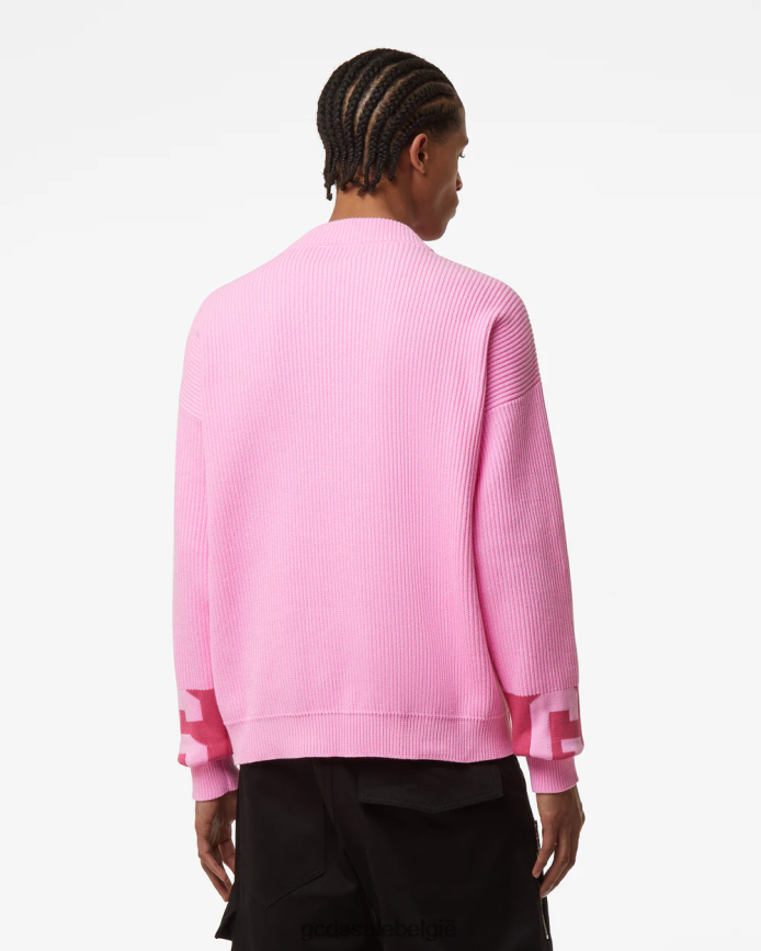 katoenen trui met lage band Heren GCDS fuchsia kleding 4600VF35