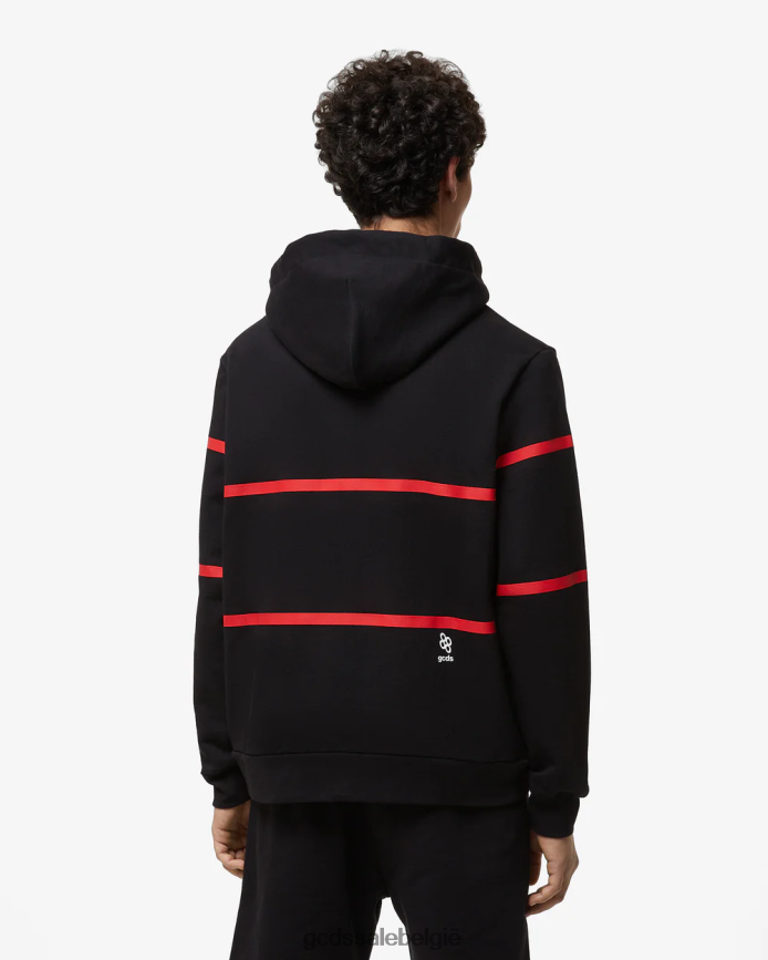 Hoodie met rits en lage logoband Heren GCDS zwart kleding 4600VF56