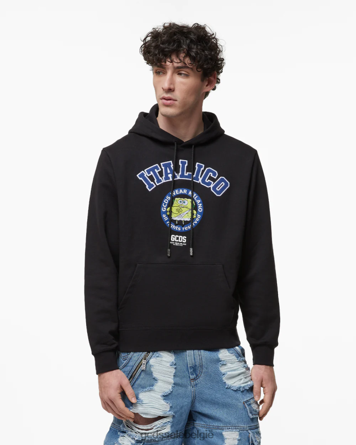 Normale hoodie met Spongebob italico-print Heren GCDS zwart kleding 4600VF53