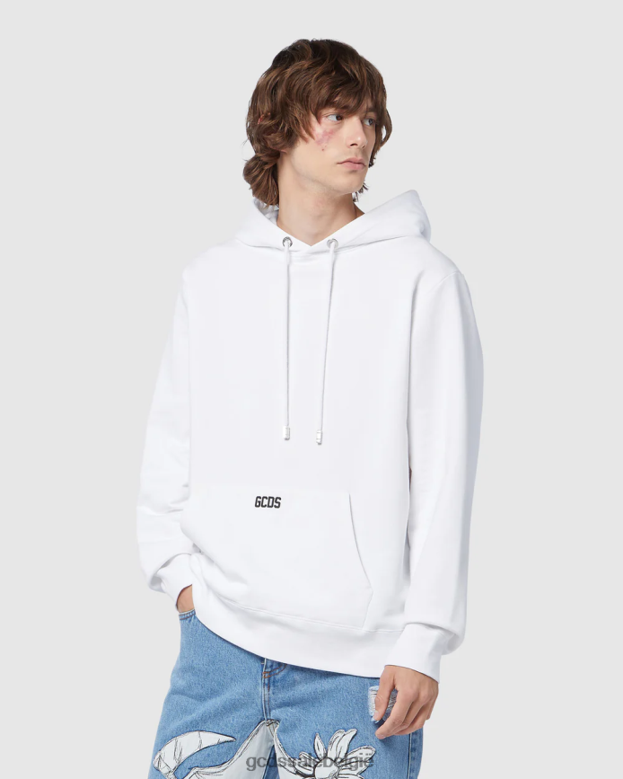 Normale hoodie met eco-logo Heren GCDS wit kleding 4600VF72