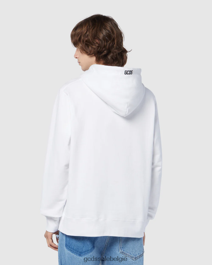 Normale hoodie met eco-logo Heren GCDS wit kleding 4600VF72