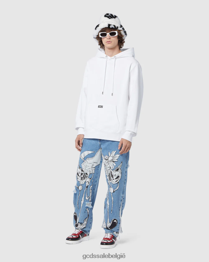 Normale hoodie met eco-logo Heren GCDS wit kleding 4600VF72