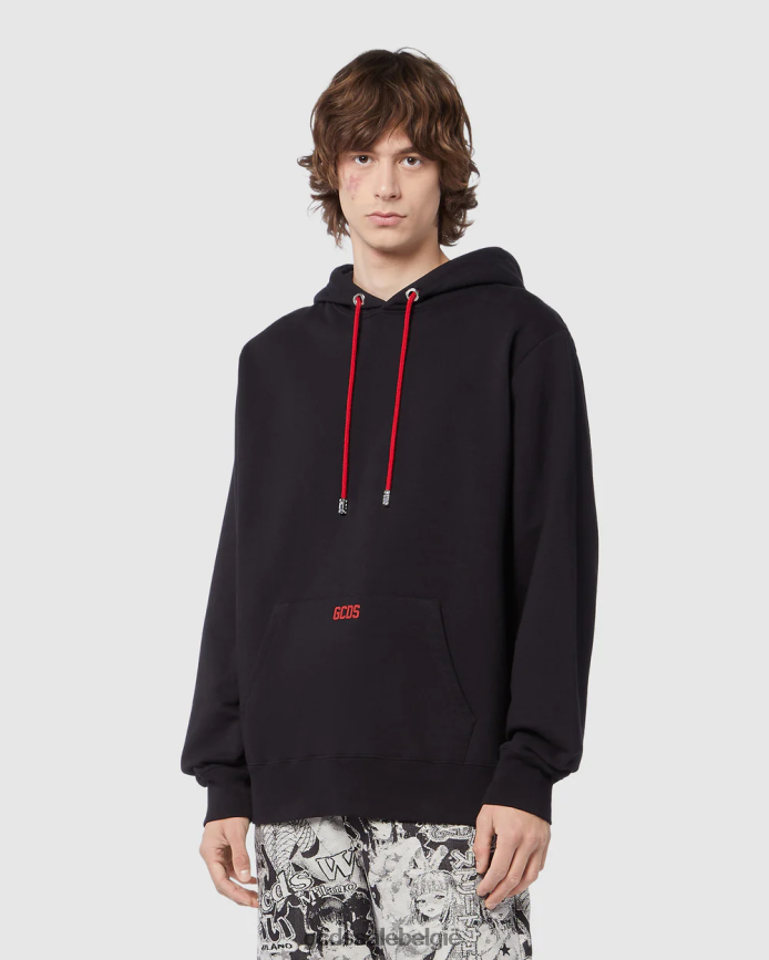 Normale hoodie met eco-logo Heren GCDS zwart kleding 4600VF70