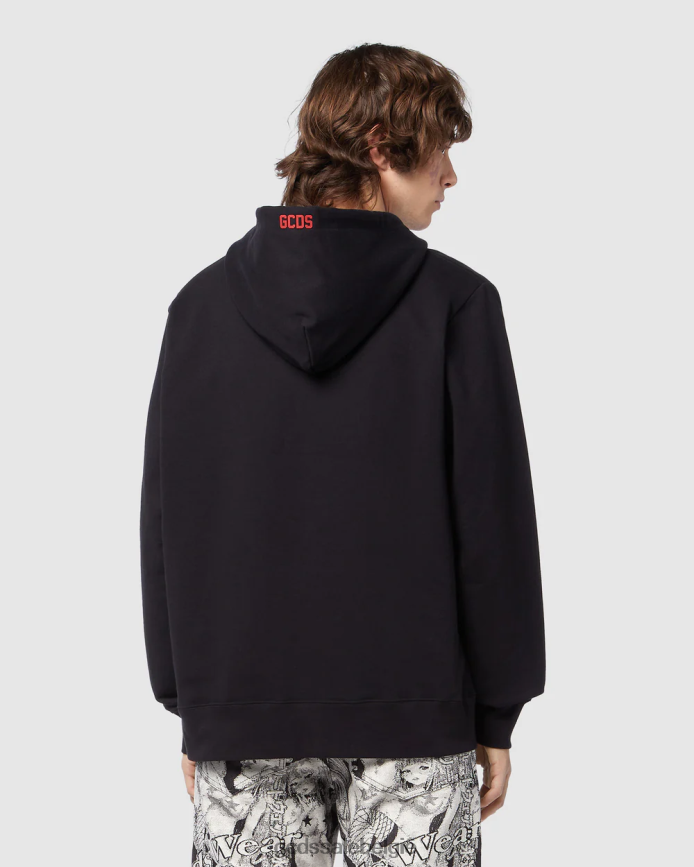 Normale hoodie met eco-logo Heren GCDS zwart kleding 4600VF70
