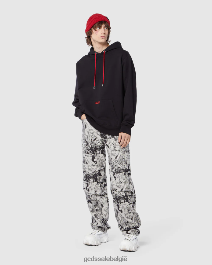 Normale hoodie met eco-logo Heren GCDS zwart kleding 4600VF70