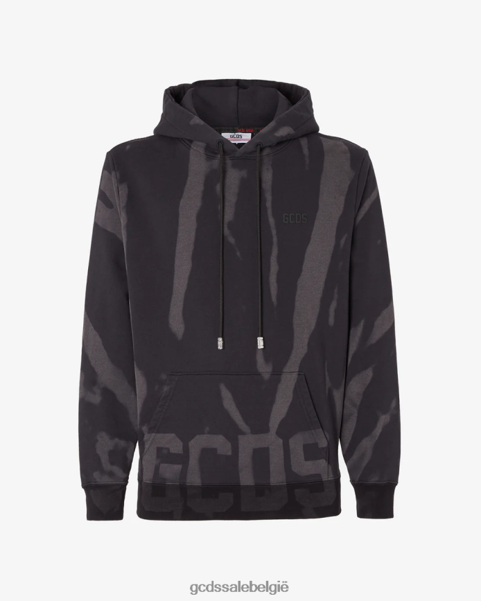 Normale hoodie met lage bandprint Heren GCDS zwart kleding 4600VF64