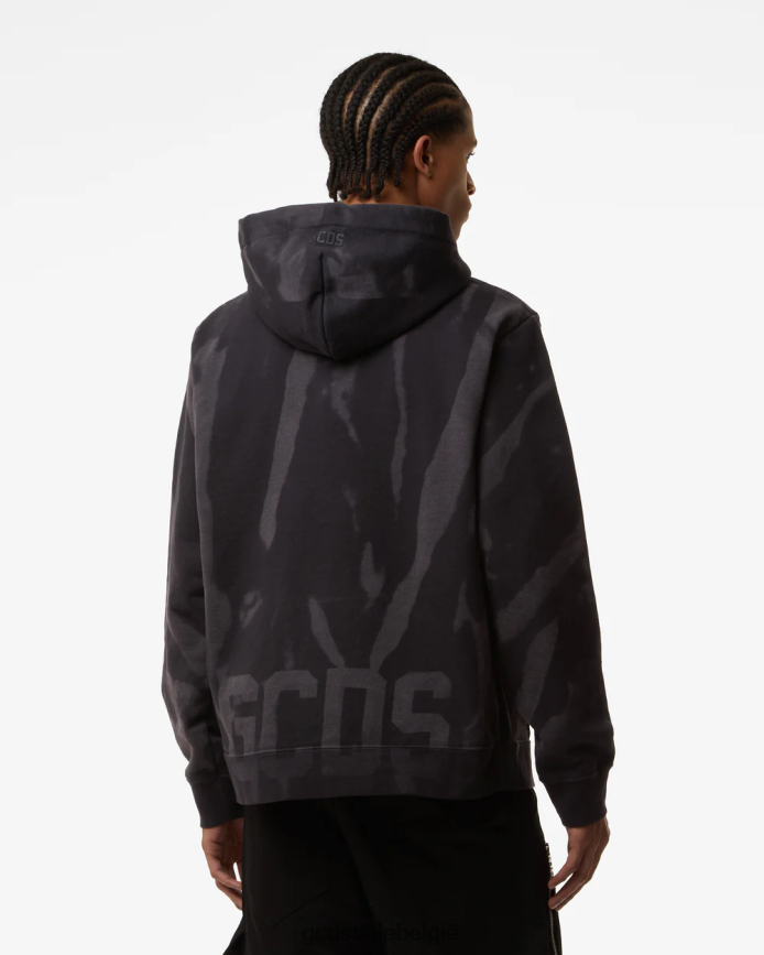 Normale hoodie met lage bandprint Heren GCDS zwart kleding 4600VF64