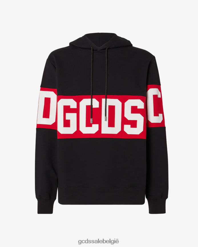 Normale hoodie met logoband Heren GCDS zwart kleding 4600VF74